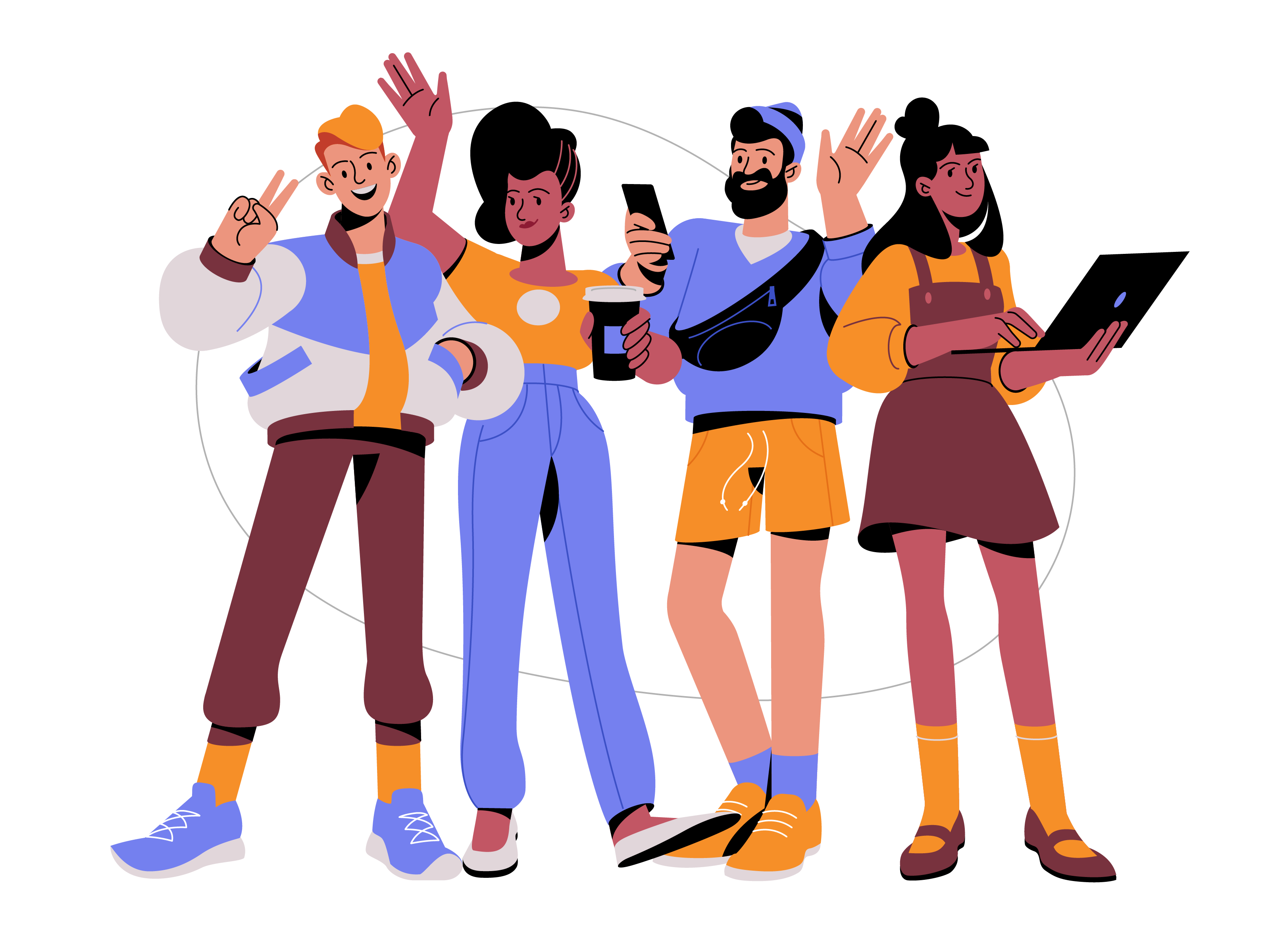 Illustration of team collaboration inside a shared Workspace